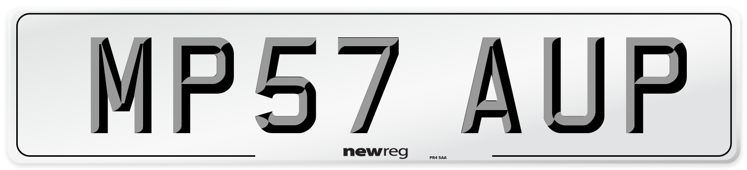 MP57 AUP Number Plate from New Reg